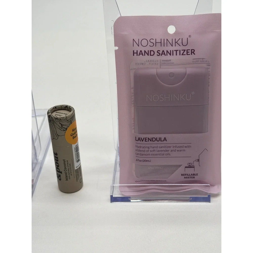 Noshinku Lavendula Hand Sanitizer Wipes &pout Island Coconut Lip Balm Set